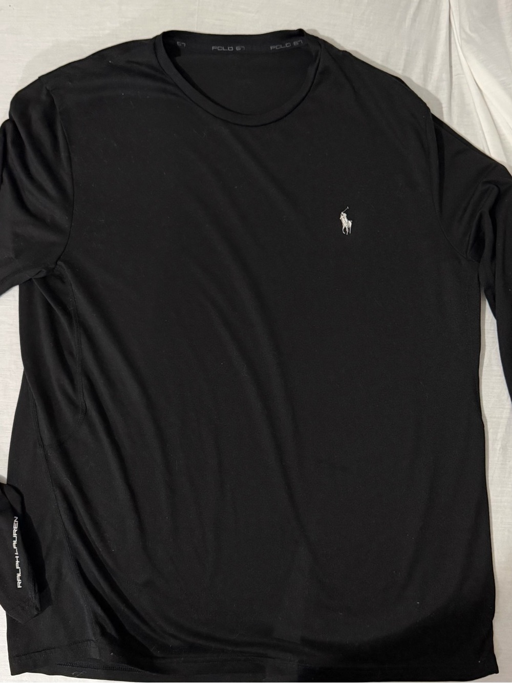 Polo by Ralph Lauren Black Long-Sleeve Crew Tee with Embroidered Pony